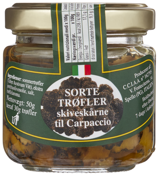 Trøfler i skiver carpac.  50g