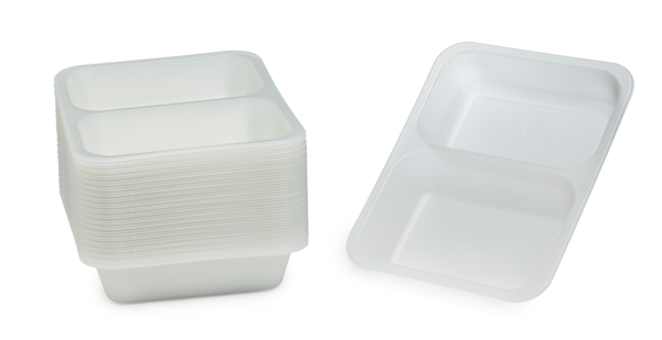 Tray cater pp tr 2-comp 227x178x40 216stk