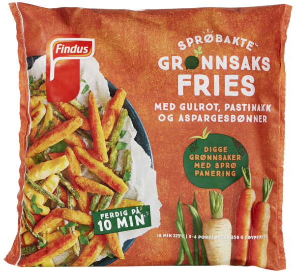 Sprøbakte grønnsaksfries 350g