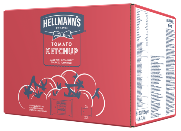 Ketchup, pose til dispenser  3x2,5kg