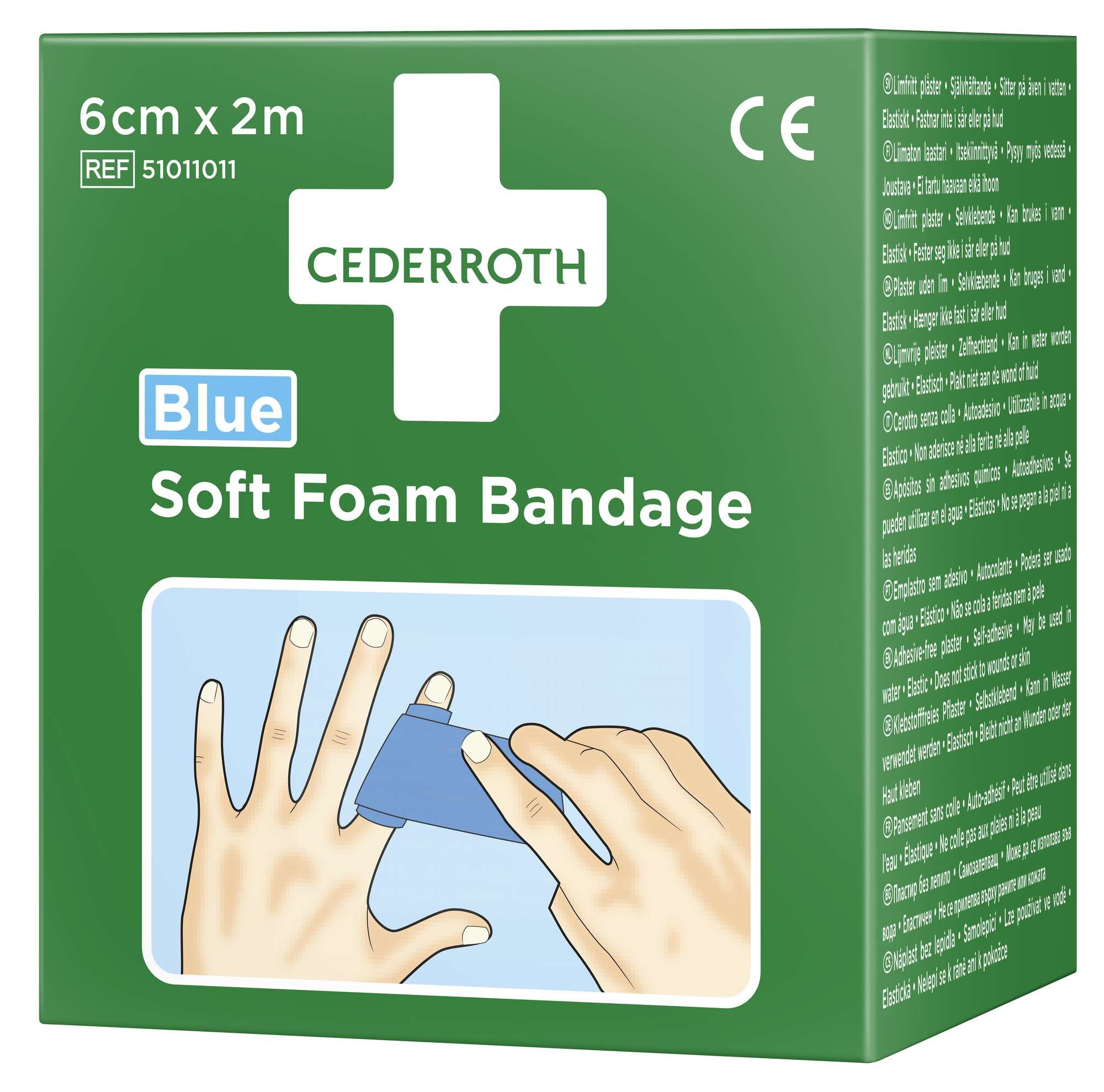 Soft foam bandage blue 2m