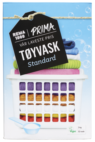 Standard tøyvask 2kg