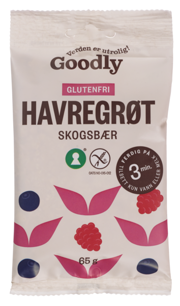 Havregrøt skogsbær glutenfri 65g