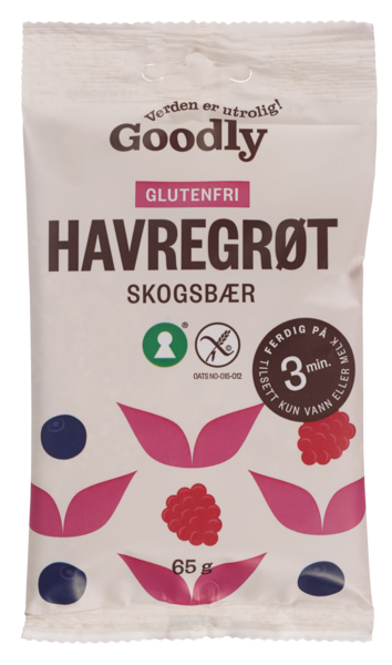 Havregrøt skogsbær glutenfri 65g