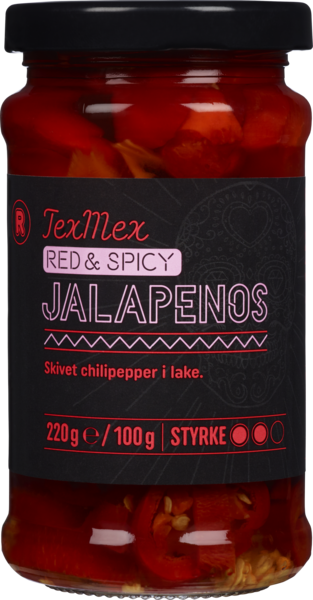 Jalapeños rød i skiver   220g