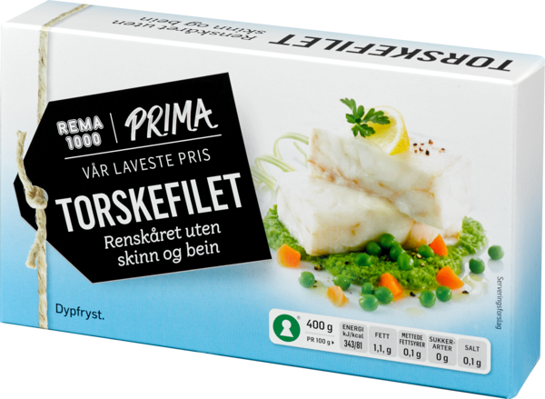 Torsk filet u/ben u/skin 400g