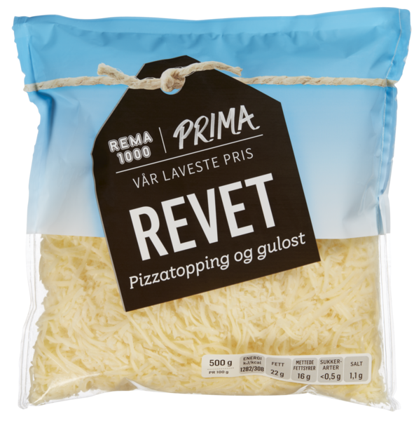 Pizzatopping revet og gulost   500g
