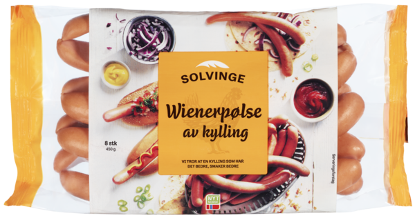 Wienerpølse av kylling  450g