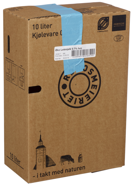 Lettmjølk 0,7% fett økol. bag     10l