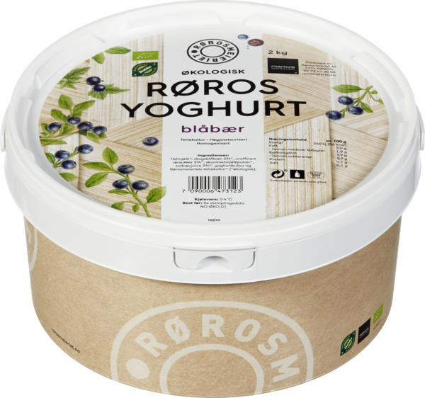 Røros yoghurt blåbær, økol.  2kg