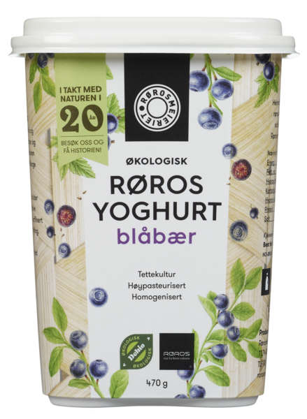 Røros yoghurt blueberry, ecol.  470g