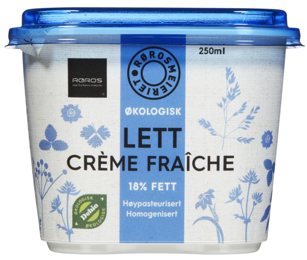 Lett creme fraiche 18% fett økol.   250ml