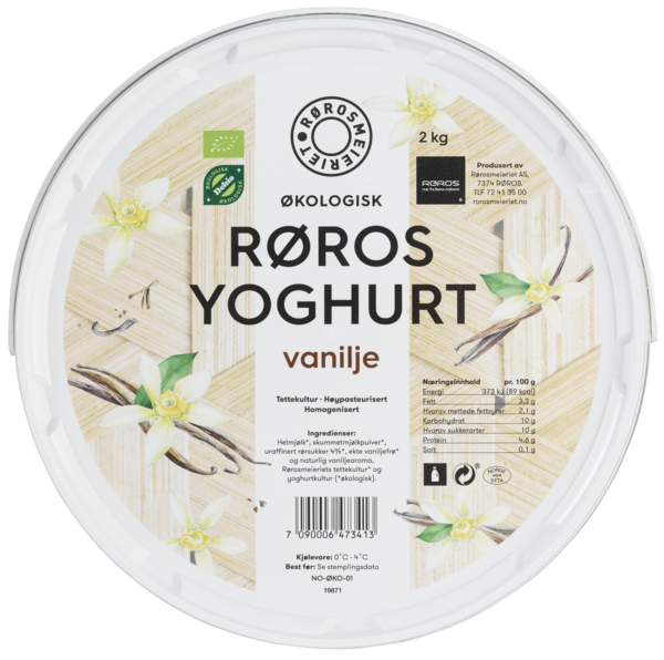 Øko røros yoghurt vanilje  2kg