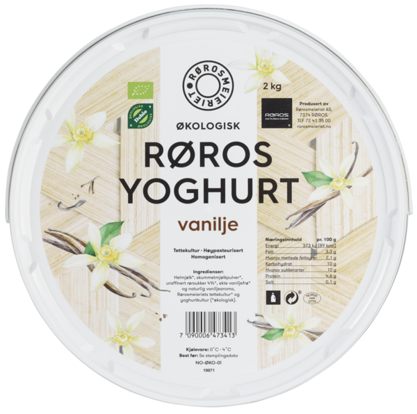Øko røros yoghurt vanilje  2kg