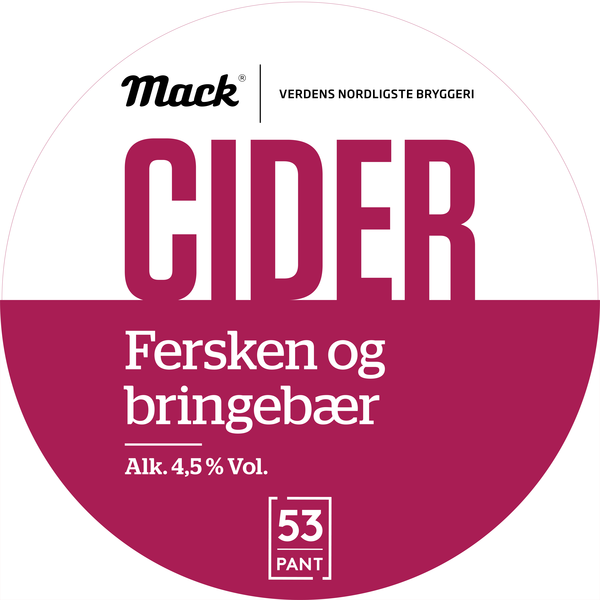 Mack cider fersken/bringbær keykeg  4,5%  30l
