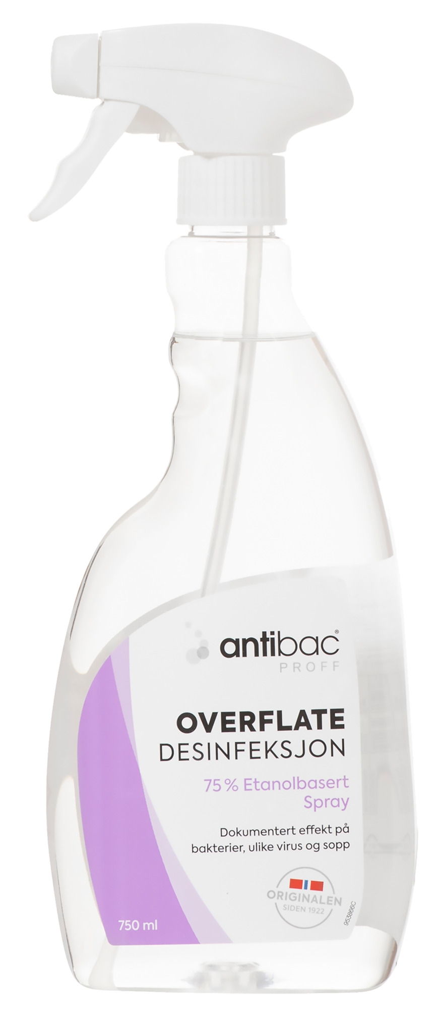 Desinfeksjonsspray overflate antibac 75% 750ml