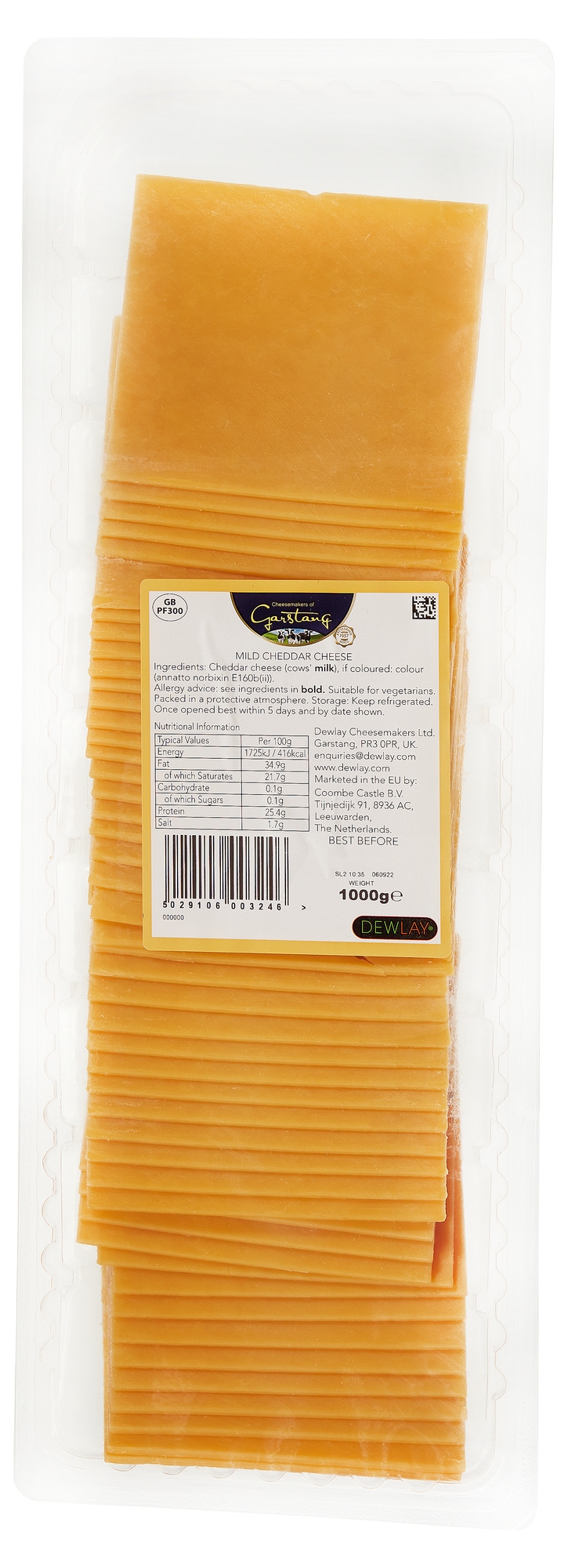 Engelsk cheddar rød skivet   1kg