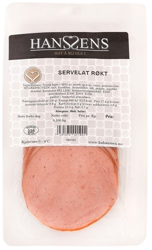 Saveloy smoked sliced   100g
