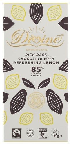 Dark chocolate 85%  w/lemon, ecol. 80g