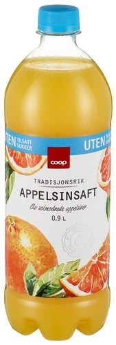 Appelsinsaft u/tilsatt sukker   0,9l