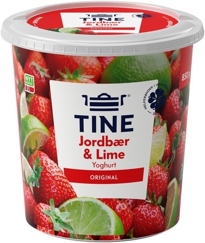 Yoghurt jordbær/lime  850g