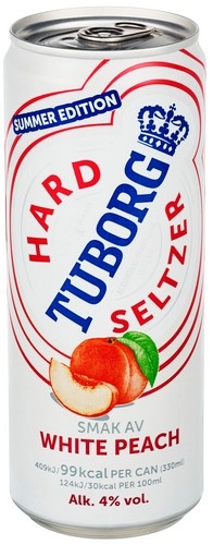 Tuborg hard seltzer peach beer 4% 24x33cl