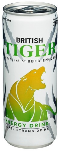 British tiger green tropical fruit taste   24x250ml