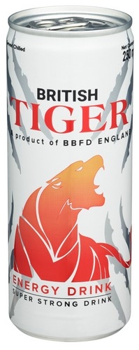 British tiger rød med lett bringebærsmak 24x250ml