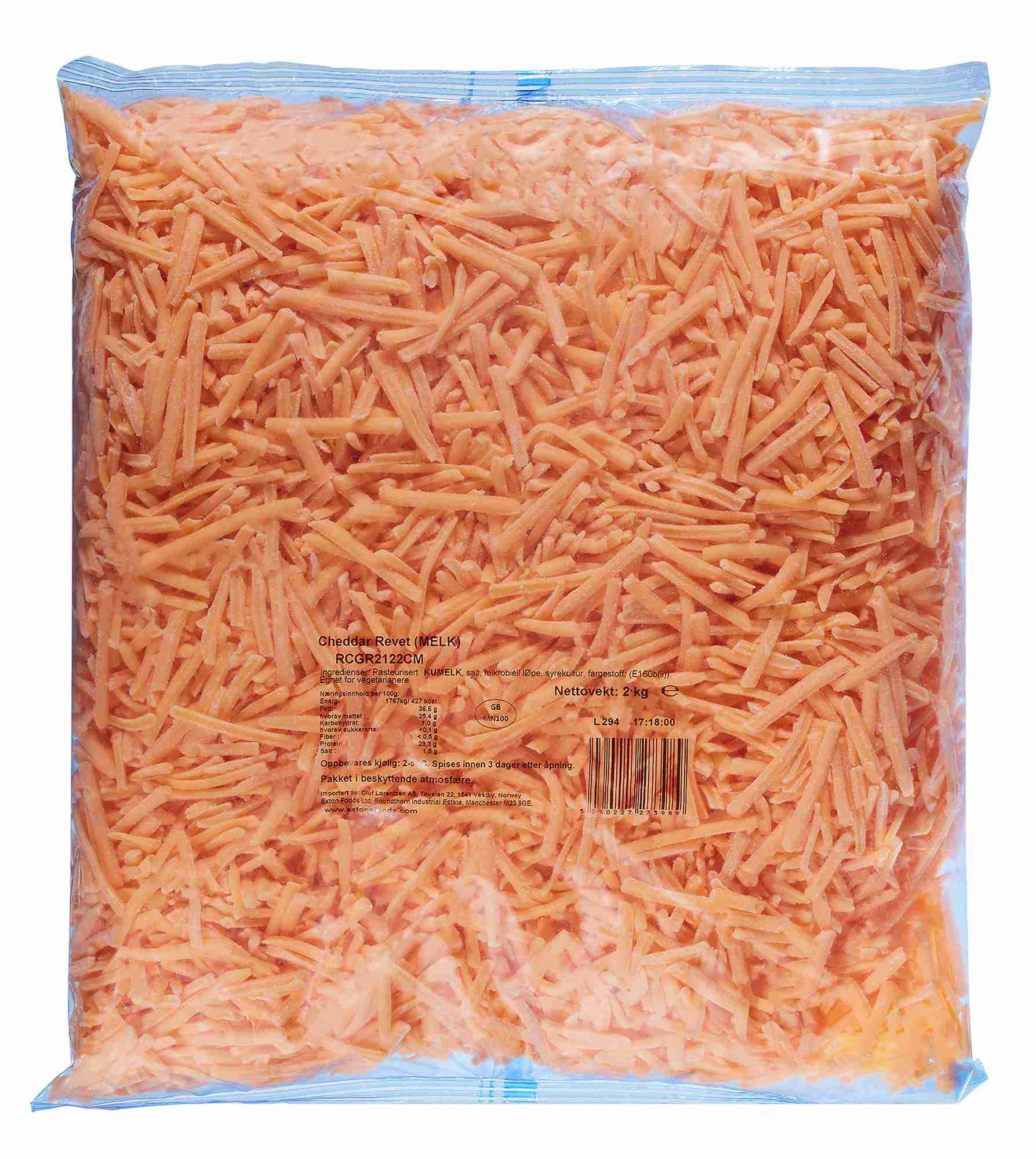 Engelsk cheddar revet   2kg