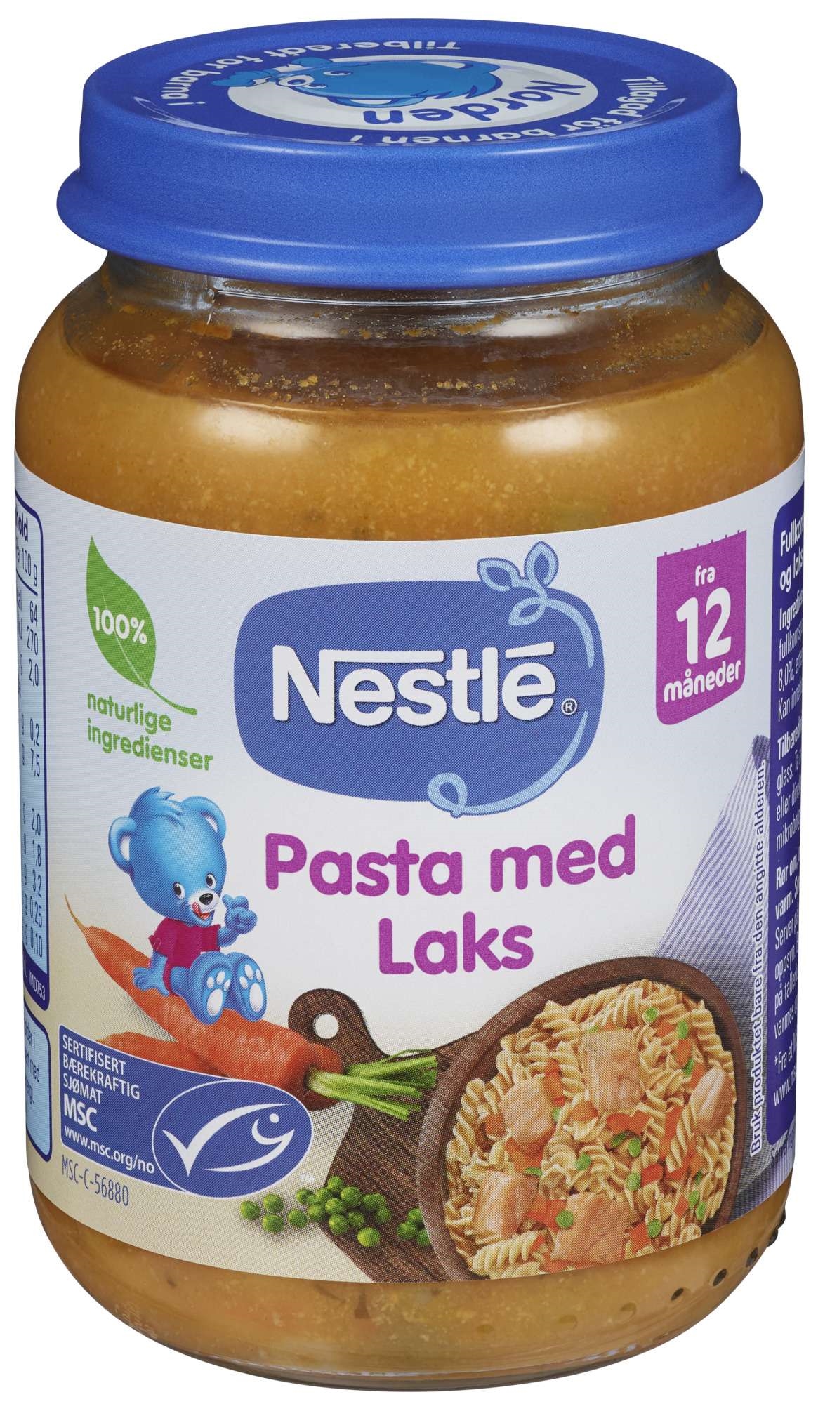 Naturnes pasta med laks 12m 190g