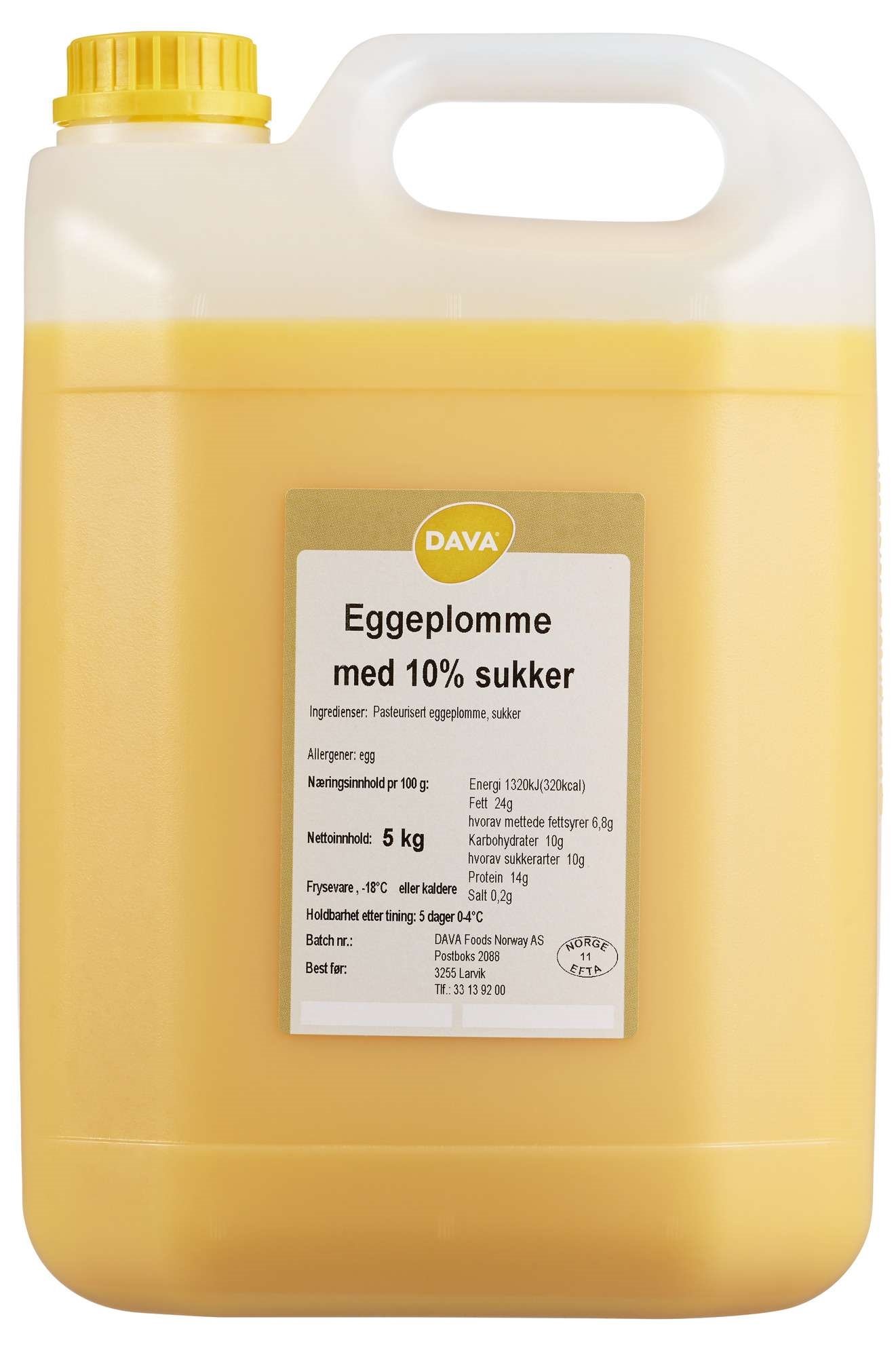 Eggeplomme med 10% sukker   5kg