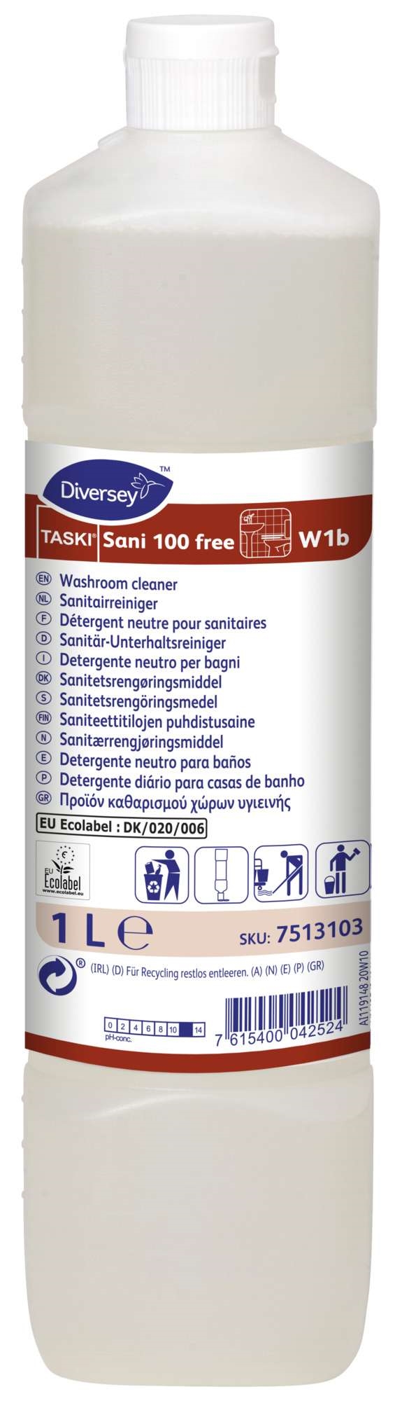 Taski sani 100 free rengjøring 1l