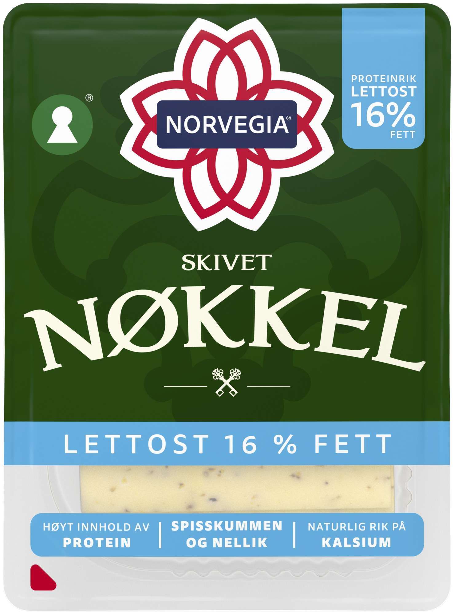 Norvegia nøkkel lett 16% skivet  150g