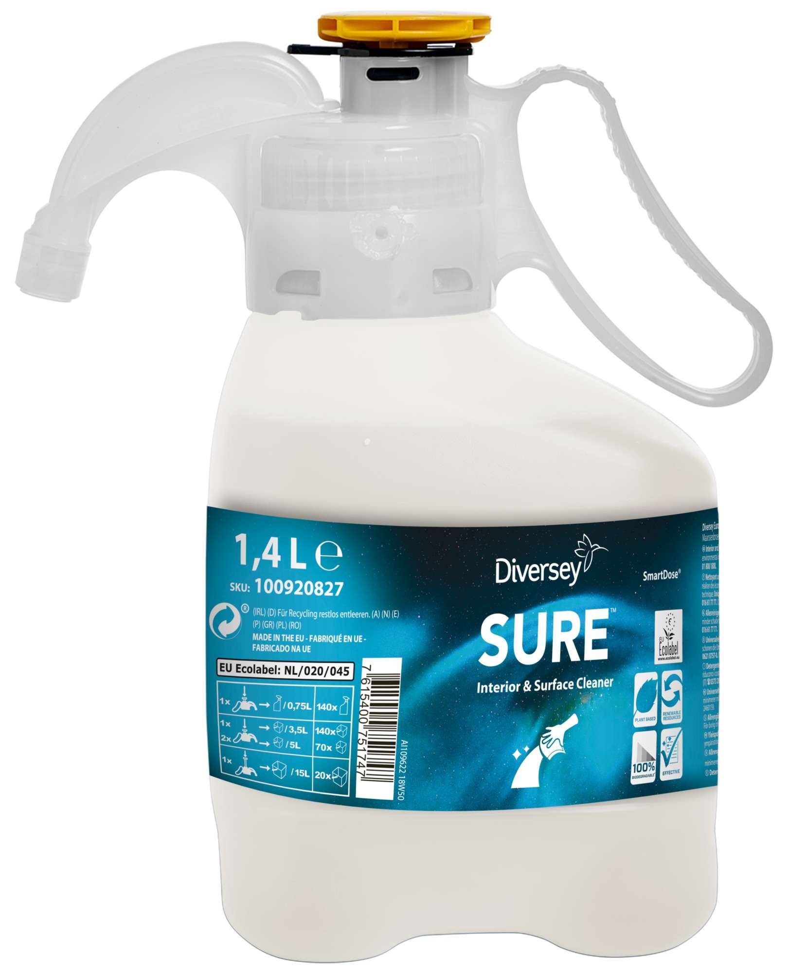 Sure interior & surface cleaner smartdose 1,4l