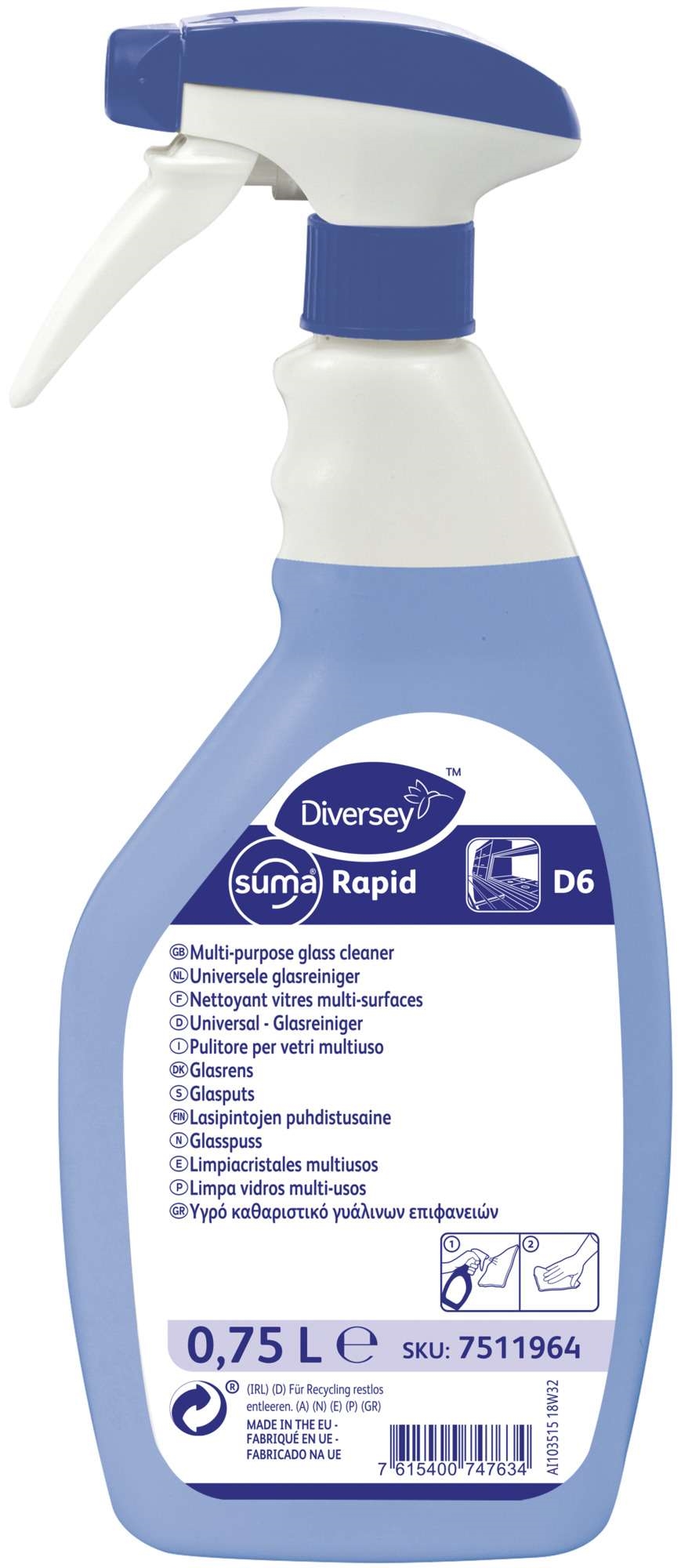 Suma rapid d6 universalrengjøring 0,75l
