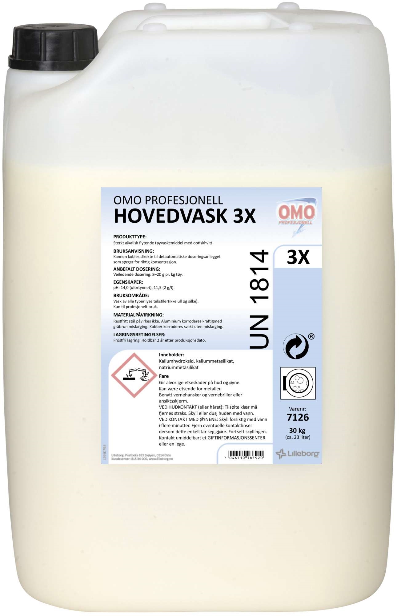 Omo prof. hovedvask 3x30kg