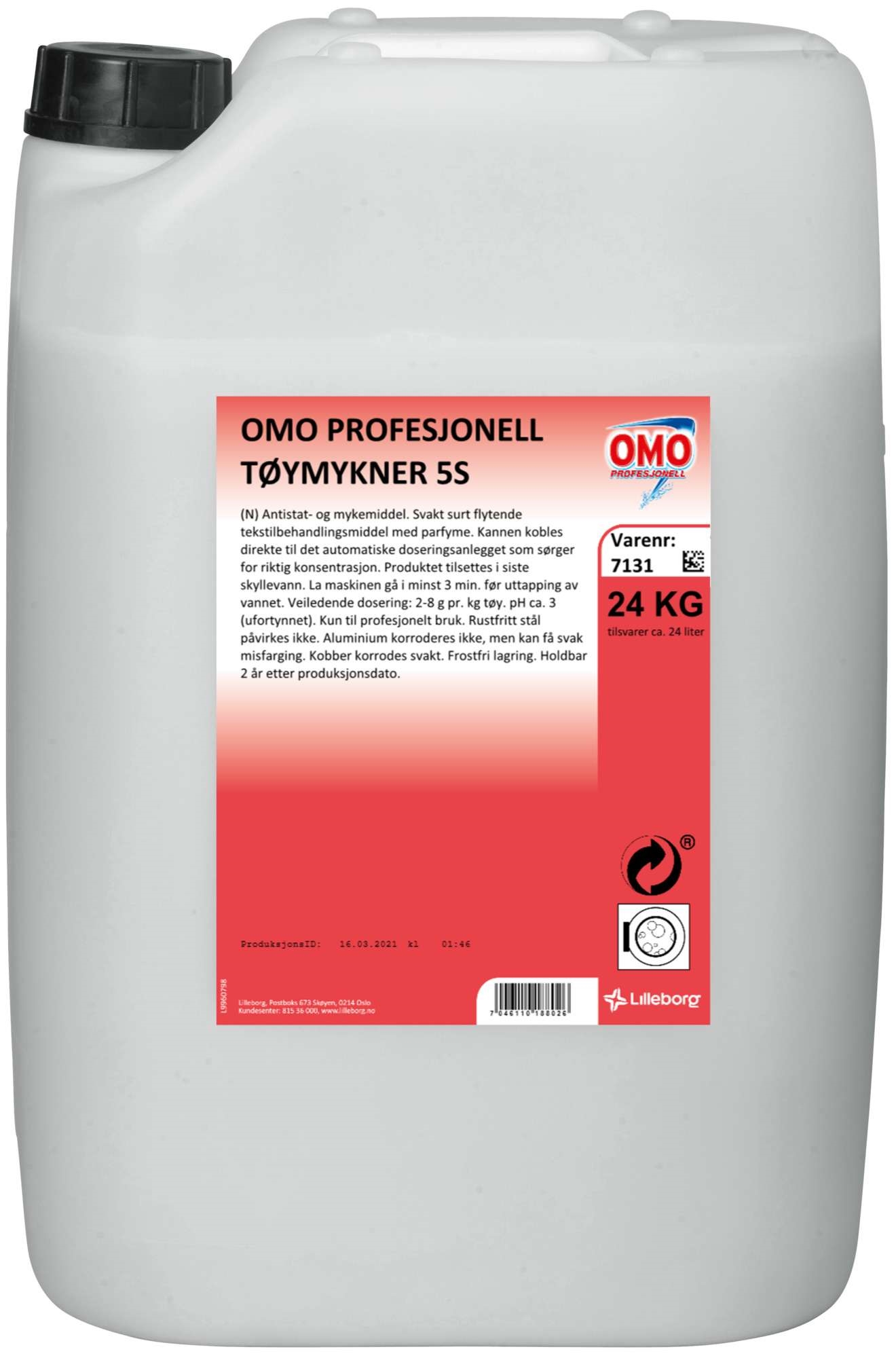 Omo prof.tøymykner 5s 24kg