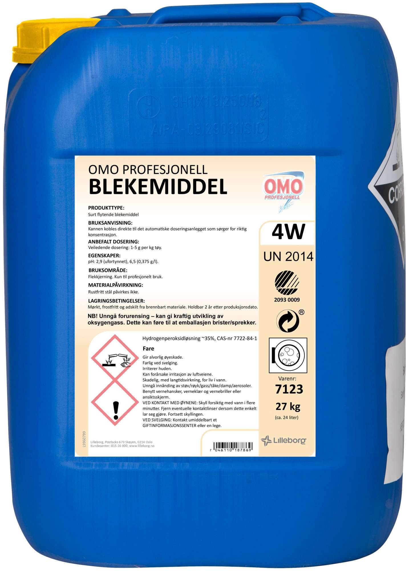 Omo prof.blekemiddel 4w 27kg