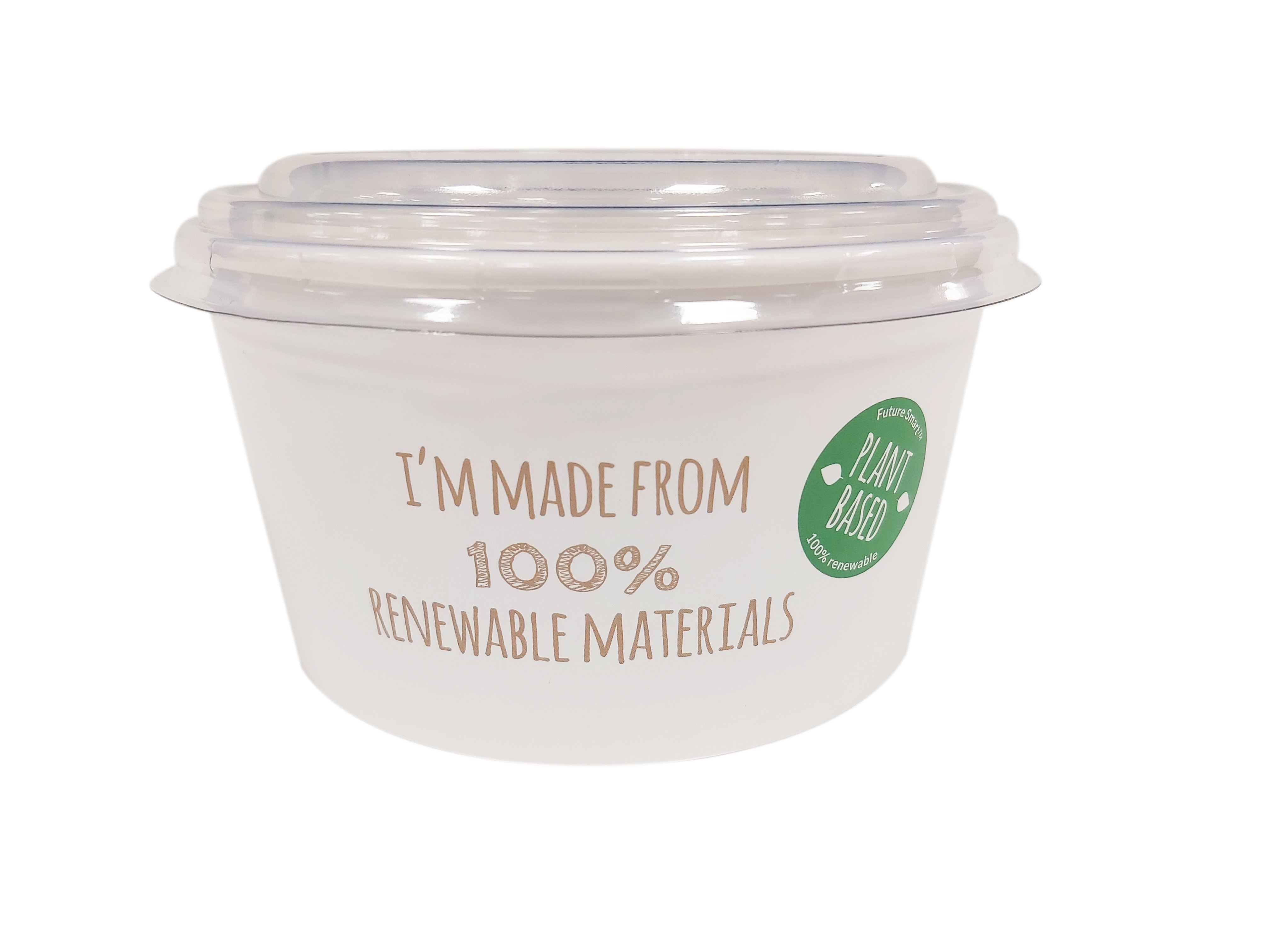 Miljøvennlig matbeger 750ml i 100% plantebasert matr 45stk