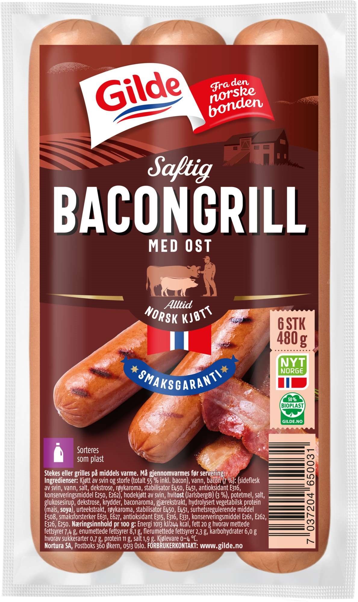 Bacongrill m/ost 480g