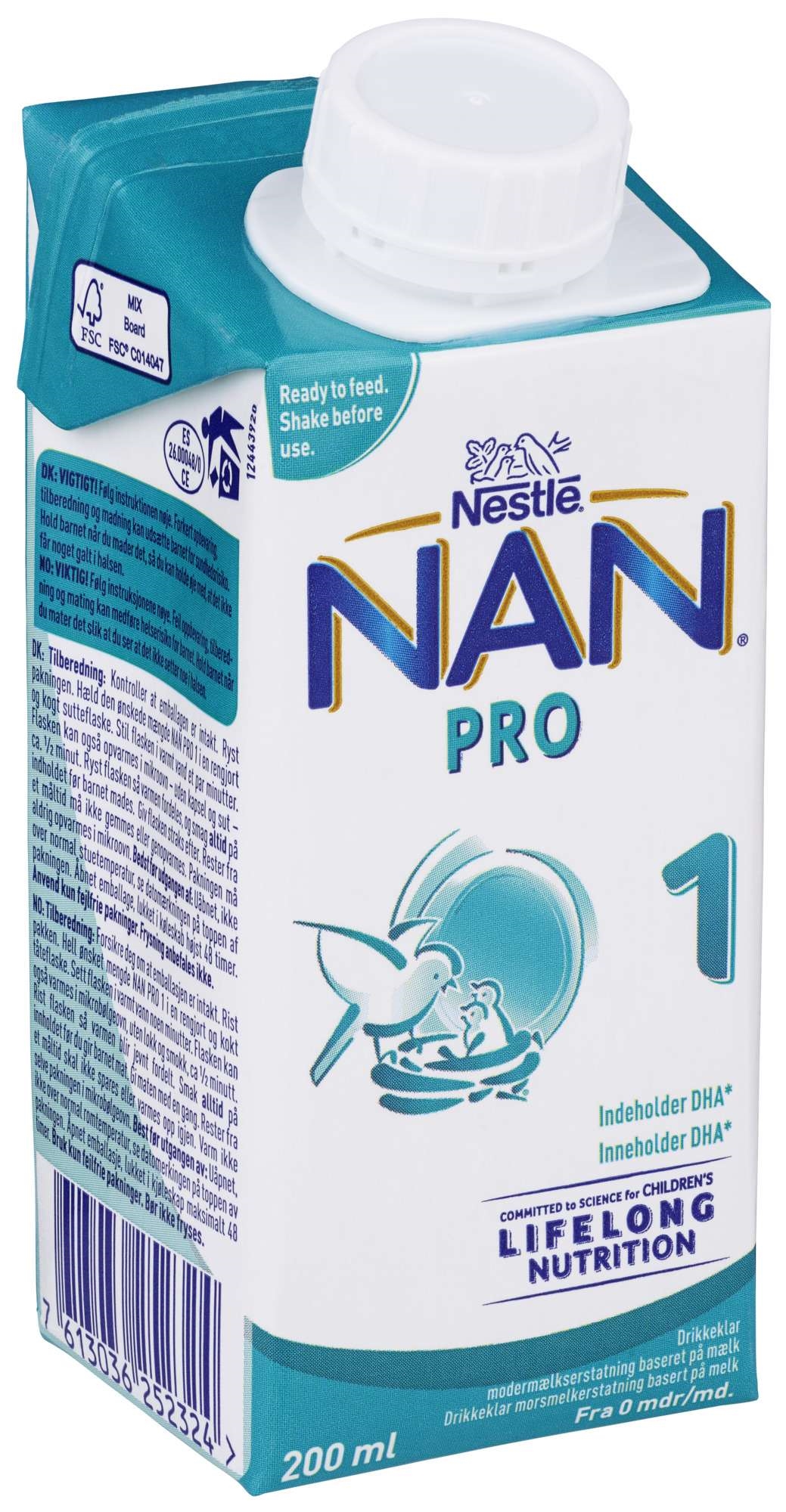 Nan pro 1 drikkeklar fra 0m 200ml