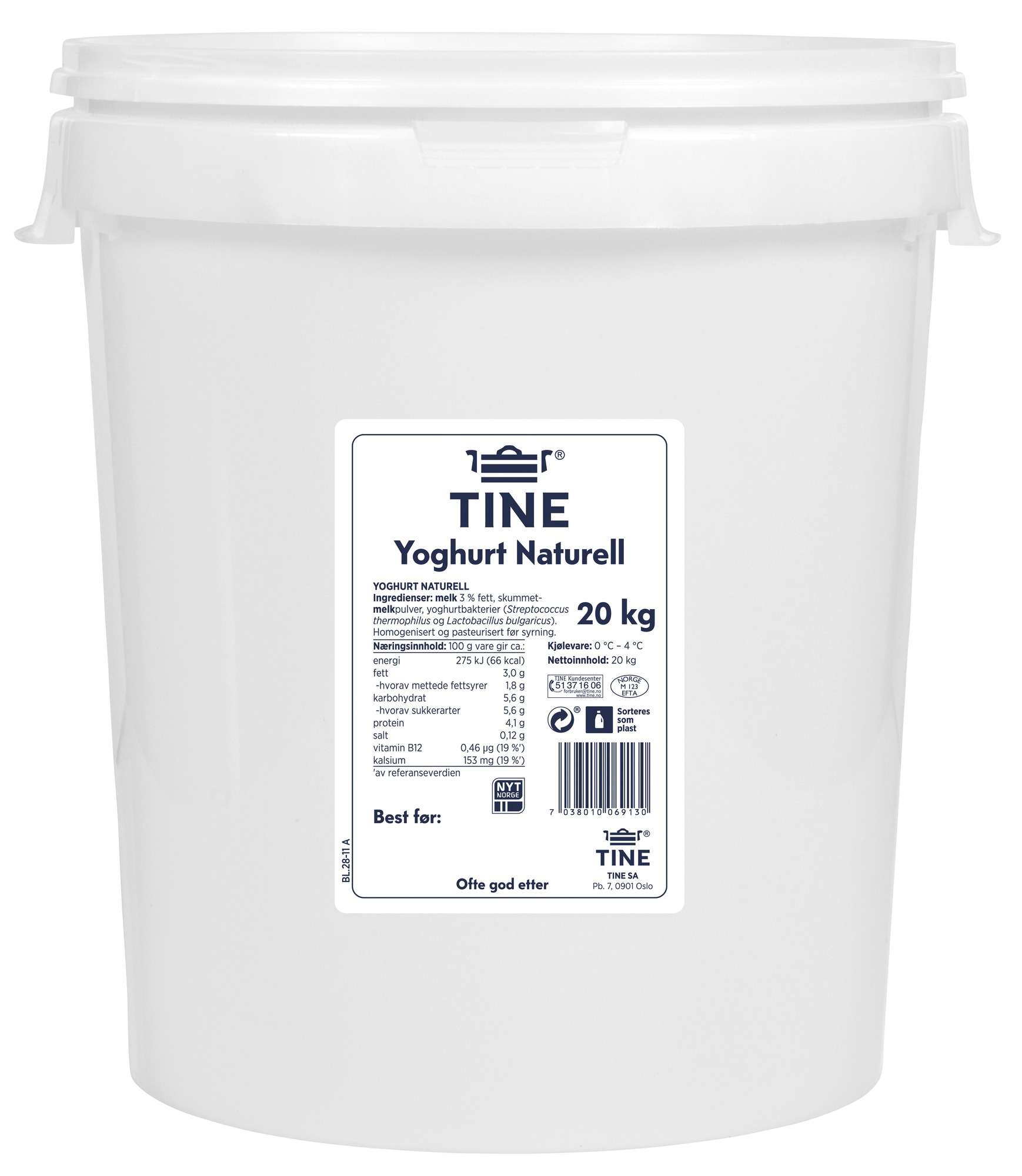 Yoghurt naturell   20kg
