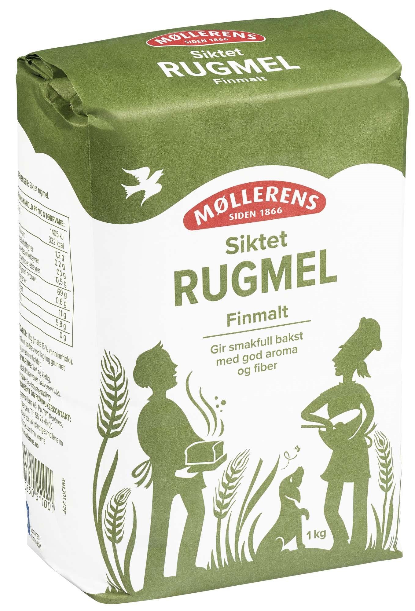 Rugmel siktet 1kg