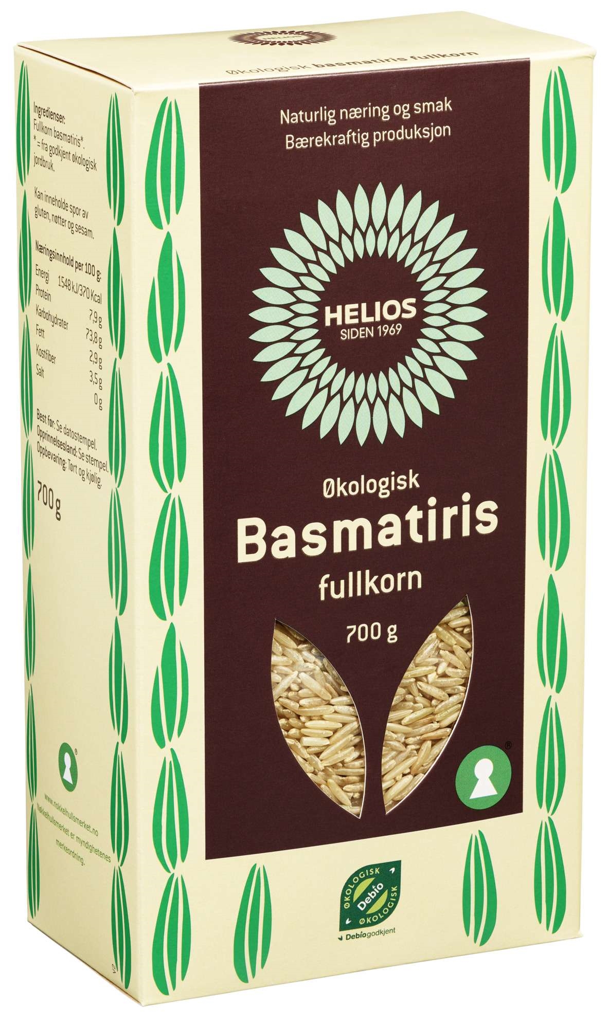 Basmatiris fullkorn økol. 700g