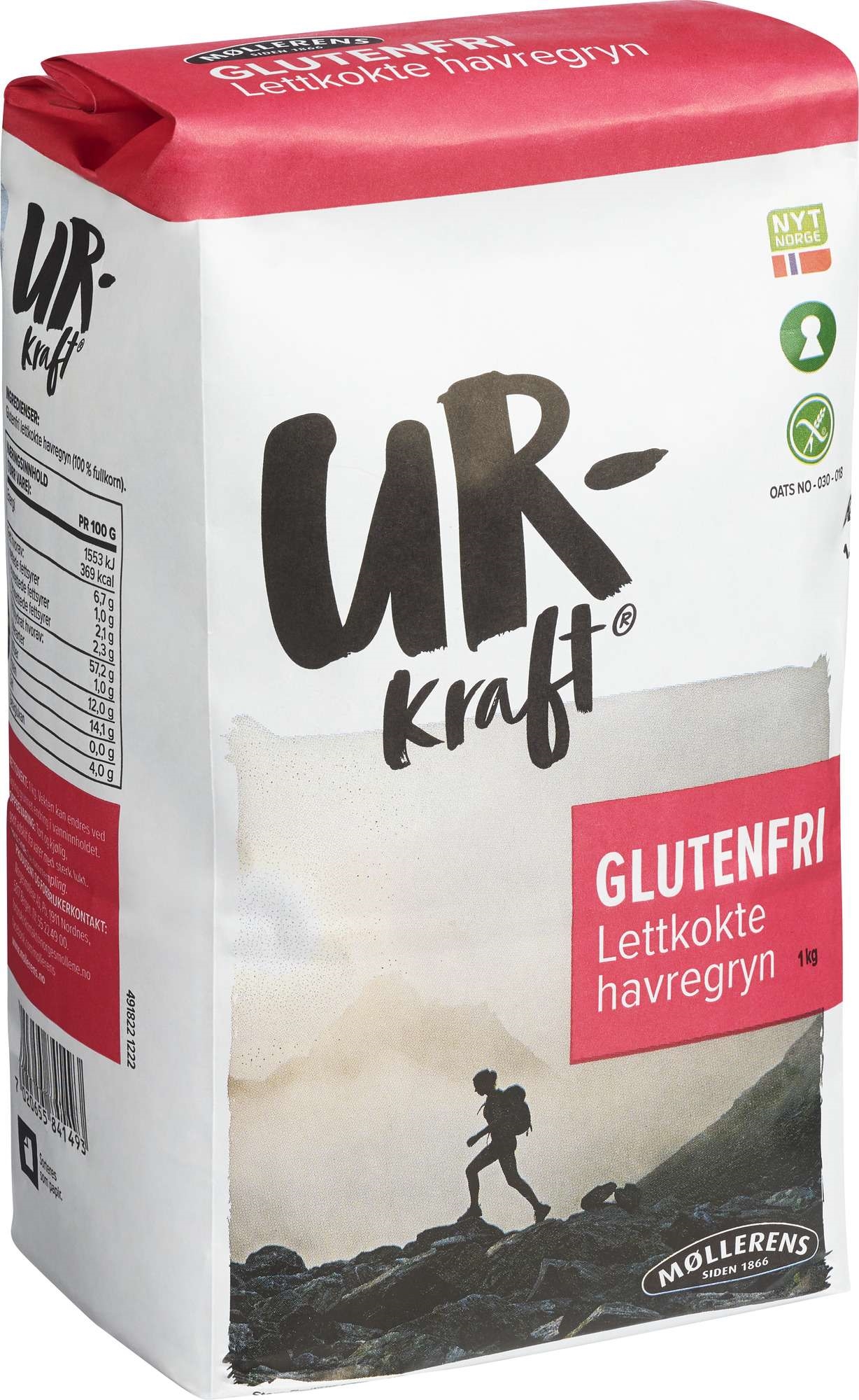Urkraft lettkokte havregryn glutenfri   1kg
