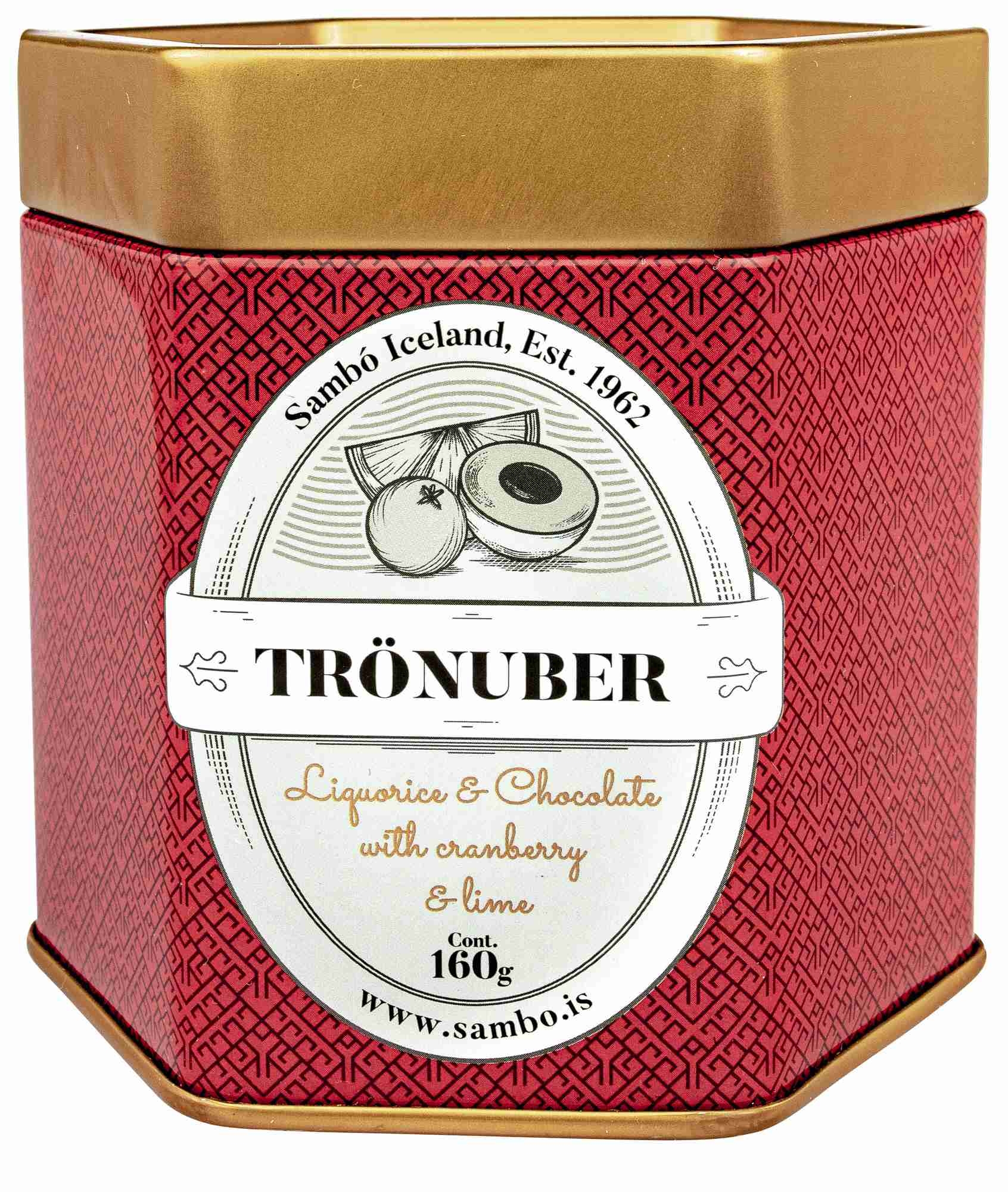 Tronuber white chocolate wi/cranberry & lime flavor 160g