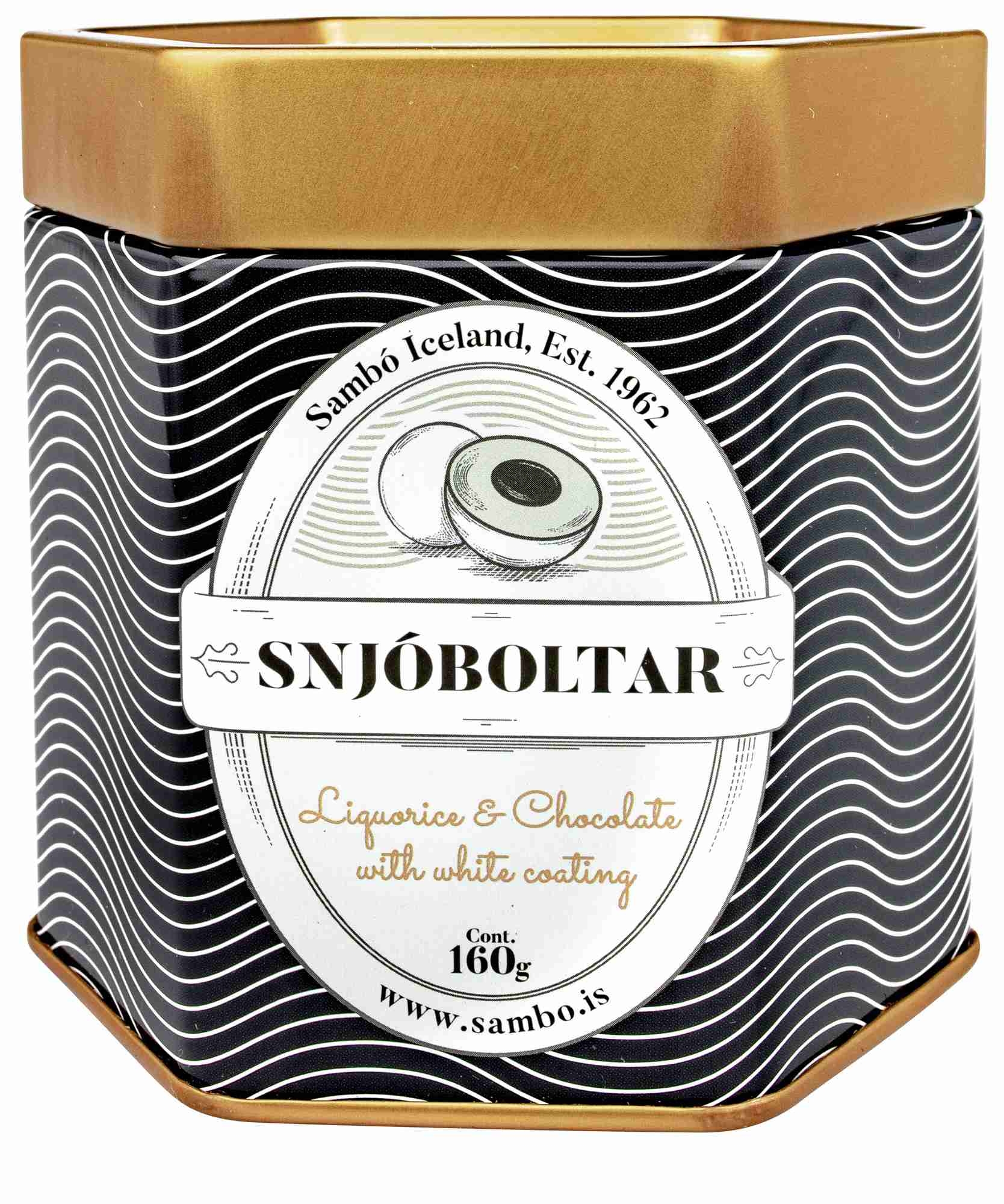 Snjoboltar chocolate w/white sugar coating & liquor 160g