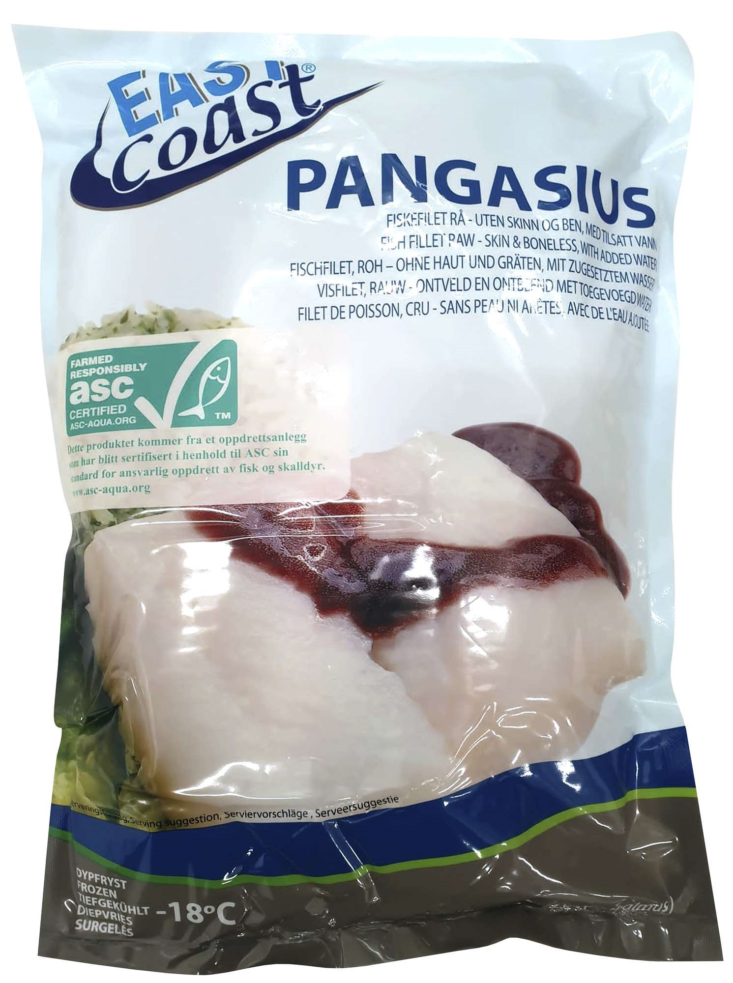 Pangasius filet asc certified iqf 170/230g   750g