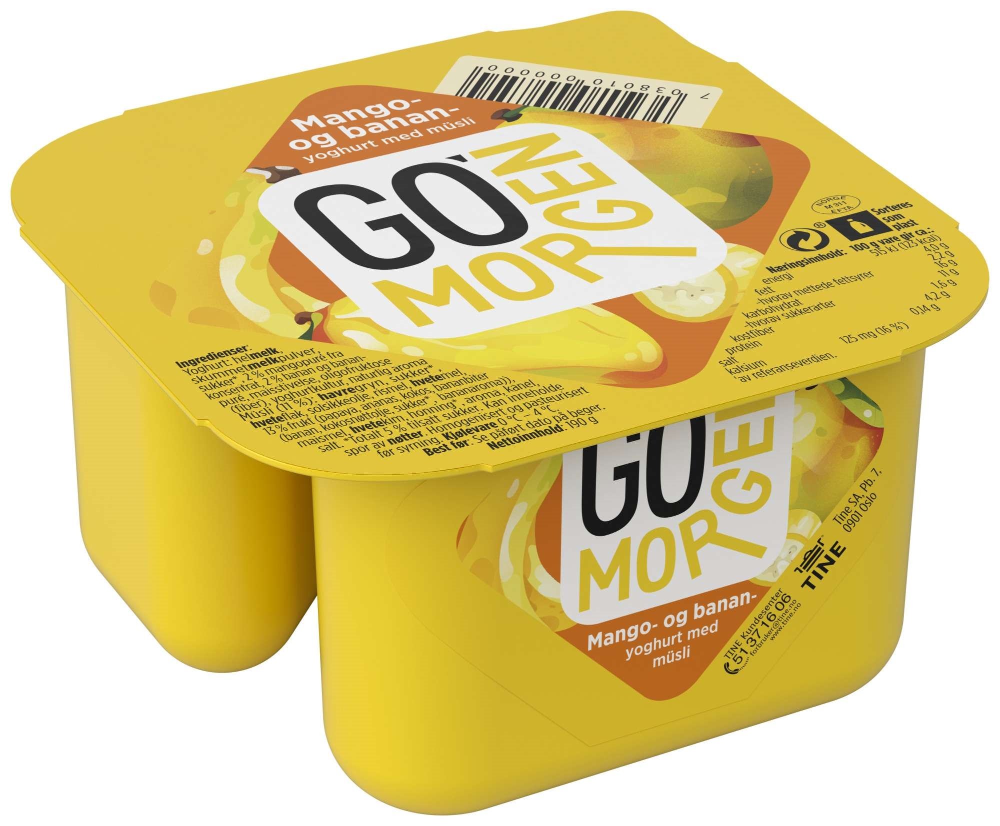 Go morgen yoghurt mango/banan  190g
