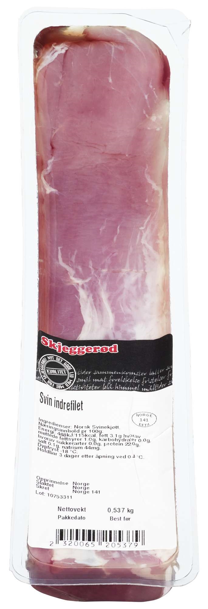 Svin indrefilet hel 10xca300g fr   kg
